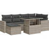 Image de vidaXL Ensemble de salon de jardin 7 pièces avec coussins gris clair Poly rotin