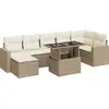 Image de vidaXL Ensemble de jardin canapé 8 pièces avec coussins Beige Poly Rattan