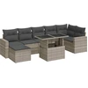 Image de vidaXL Ensemble de jardin canapé 8 pièces avec coussins gris clair Poly rotin