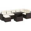 Image de vidaXL Ensemble de jardin canapé 8 pièces avec coussins Marron Poly rotin