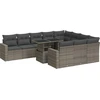 Image de vidaXL Ensemble de salon de jardin 11 pièces avec coussins Gris Poly rotin