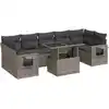 Image de vidaXL Ensemble de jardin canapé 8 pièces avec coussins Gris Poly rotin