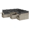 Image de vidaXL Ensemble de salon de jardin 9 pièces avec coussins gris clair Poly rotin