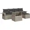 Image de vidaXL Ensemble de salon de jardin 6 pièces avec coussins gris clair Poly rotin