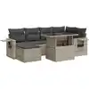 Image de vidaXL Ensemble de salon de jardin 7 pièces avec coussins gris clair Poly rotin