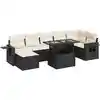 Image de vidaXL Ensemble de jardin canapé 8 pièces avec coussins noir poly rotin