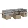 Image de vidaXL Ensemble de jardin canapé 8 pièces avec coussins Beige Poly Rattan