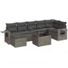Image de vidaXL Ensemble de jardin canapé 8 pièces avec coussins Gris Poly rotin