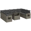 Image de vidaXL Ensemble de salon de jardin 10 pièces avec coussins Gris Poly Rattan
