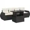 Image de vidaXL Ensemble de salon de jardin 5 pièces avec coussins noir poly rotin