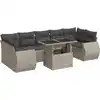 Image de vidaXL Ensemble de jardin canapé 8 pièces avec coussins gris clair Poly rotin