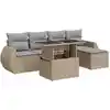 Image de vidaXL Ensemble de salon de jardin 6 pièces avec coussins Beige Poly Rattan