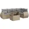 Image de vidaXL Ensemble de salon de jardin 6 pièces avec coussins Beige Poly Rattan