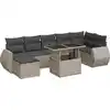 Image de vidaXL Ensemble de jardin canapé 8 pièces avec coussins gris clair Poly rotin