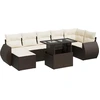 Image de vidaXL Ensemble de jardin canapé 8 pièces avec coussins Marron Poly rotin