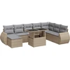 Image de vidaXL Ensemble de salon de jardin 9 pièces avec coussins beige Poly rotin