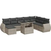 Image de vidaXL Ensemble de salon de jardin 9 pièces avec coussins gris clair Poly rotin