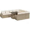 Image de vidaXL Ensemble de salon de jardin 11 pièces avec coussins Beige Poly Rattan