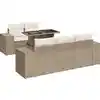 Image de vidaXL Ensemble de salon de jardin 6 pièces avec coussins Beige Poly Rattan