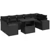 Image de vidaXL Ensemble de jardin canapé 8 pièces avec coussins noir poly rotin