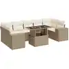 Image de vidaXL Ensemble de jardin canapé 8 pièces avec coussins Beige Poly Rattan