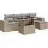 Image de vidaXL Ensemble de salon de jardin 6 pièces avec coussins Beige Poly Rattan
