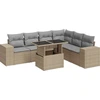 Image de vidaXL Ensemble de salon de jardin 7 pièces avec coussins Beige Poly Rattan