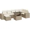 Image de vidaXL Ensemble de jardin canapé 8 pièces avec coussins Beige Poly Rattan