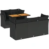 Image de vidaXL Ensemble de salon de jardin 6 pièces avec coussins noir poly rotin