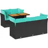 Image de vidaXL Ensemble de salon de jardin 6 pièces avec coussins noir poly rotin