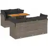 Image de vidaXL Ensemble de salon de jardin 6 pièces avec coussins Gris Poly rotin