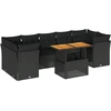 Image de vidaXL Ensemble de jardin canapé 8 pièces avec coussins noir poly rotin