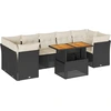 Image de vidaXL Ensemble de jardin canapé 8 pièces avec coussins noir poly rotin