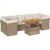 Image de vidaXL Ensemble de jardin canapé 8 pièces avec coussins Beige Poly Rattan