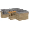 Image de vidaXL Ensemble de salon de jardin 9 pièces avec coussins beige Poly rotin