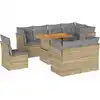 Image de vidaXL Ensemble de salon de jardin 9 pièces avec coussins beige Poly rotin