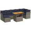 Image de vidaXL Ensemble de jardin canapé 8 pièces avec coussins Gris Poly rotin