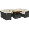 Image de vidaXL Ensemble de 10 canapés de jardin avec coussins noir poly rotin