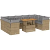Image de vidaXL Ensemble de salon de jardin 10 pièces avec coussins Beige Poly Rattan