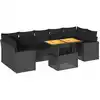 Image de vidaXL Ensemble de jardin canapé 8 pièces avec coussins noir poly rotin