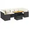 Image de vidaXL Ensemble de jardin canapé 8 pièces avec coussins noir poly rotin