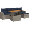Image de vidaXL Ensemble de salon de jardin 6 pièces avec coussins Gris Poly rotin