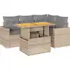 Image de vidaXL Ensemble de salon de jardin 5 pièces avec coussins Beige Poly Rattan