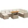 Image de vidaXL Ensemble de salon de jardin 9 pièces avec coussins beige Poly rotin