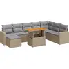 Image de vidaXL Ensemble de salon de jardin 9 pièces avec coussins beige Poly rotin
