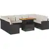Image de vidaXL Ensemble de 10 canapés de jardin avec coussins noir poly rotin