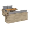 Image de vidaXL Ensemble de salon de jardin 6 pièces avec coussins Beige Poly Rattan