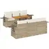 Image de vidaXL Ensemble de salon de jardin 7 pièces avec coussins Beige Poly Rattan