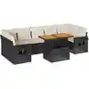 Image de vidaXL Ensemble de jardin canapé 8 pièces avec coussins noir poly rotin