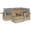 Image de vidaXL Ensemble de salon de jardin 5 pièces avec coussins Beige Poly Rattan